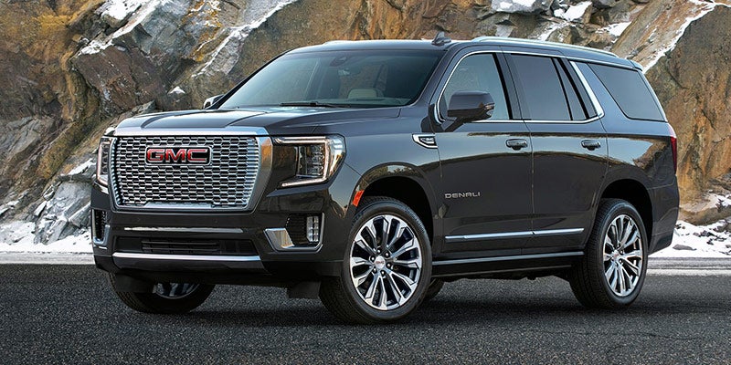 2021 GMC Yukon front three-quarter exterior